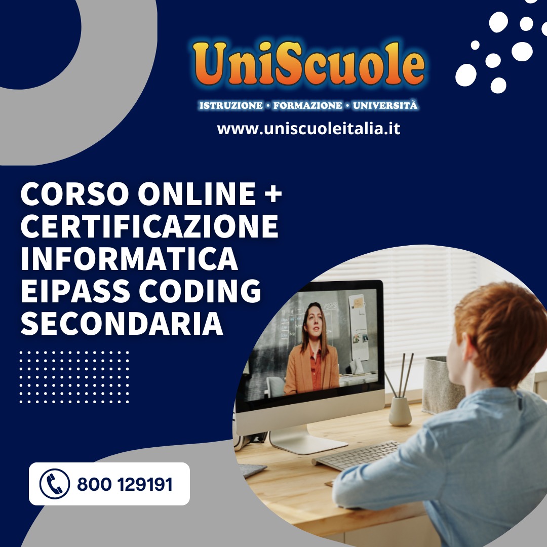 Corso Online + Certificazione Informatica Eipass Coding Secondaria